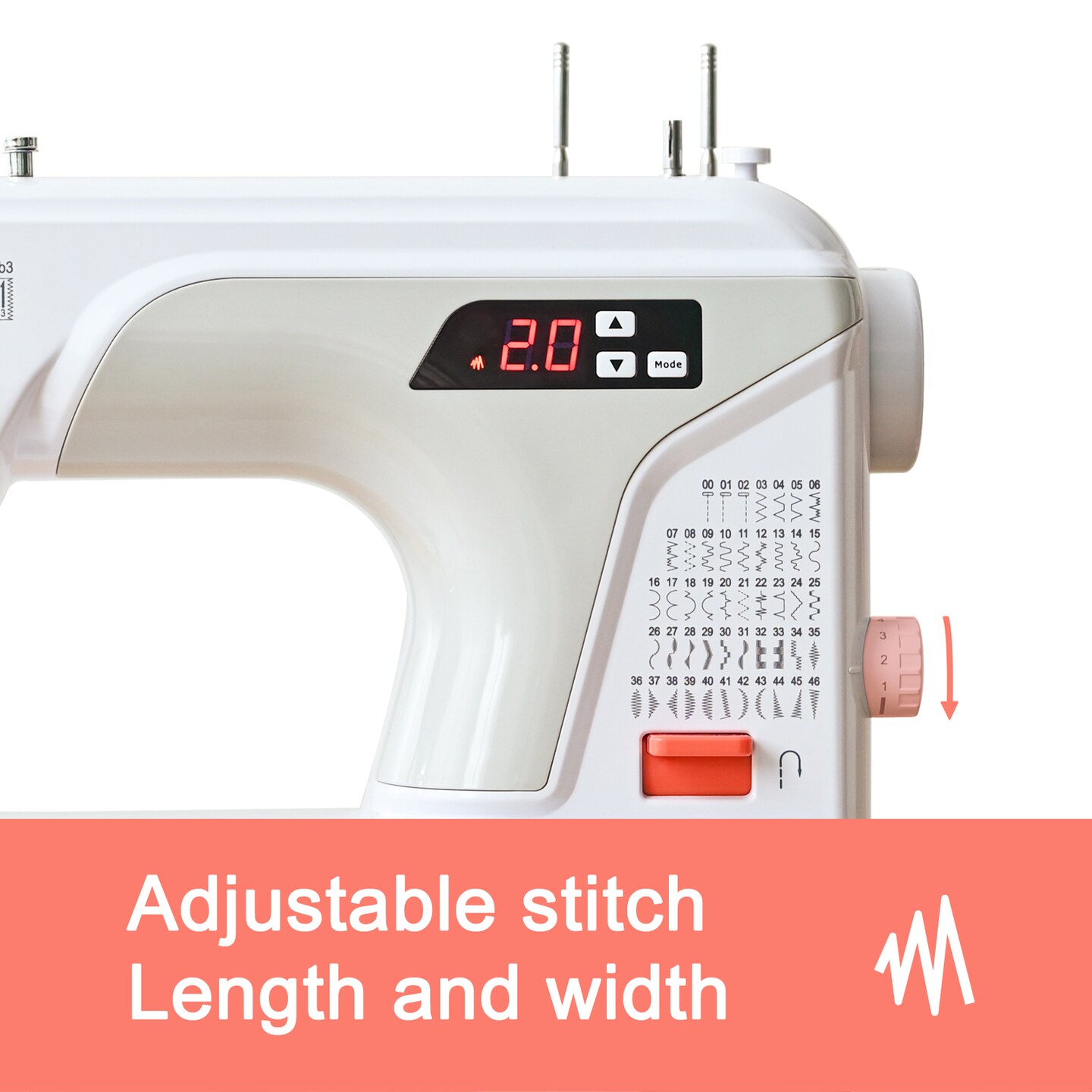 Poolin EOC01-RE Computerized Sewing Machine with 107 Stitches &#x26; 8 Buttonhole Styles Auto Needle Threader &#x26; Accessories for Quilting &#x26; Sewing Project Christmas Gift
