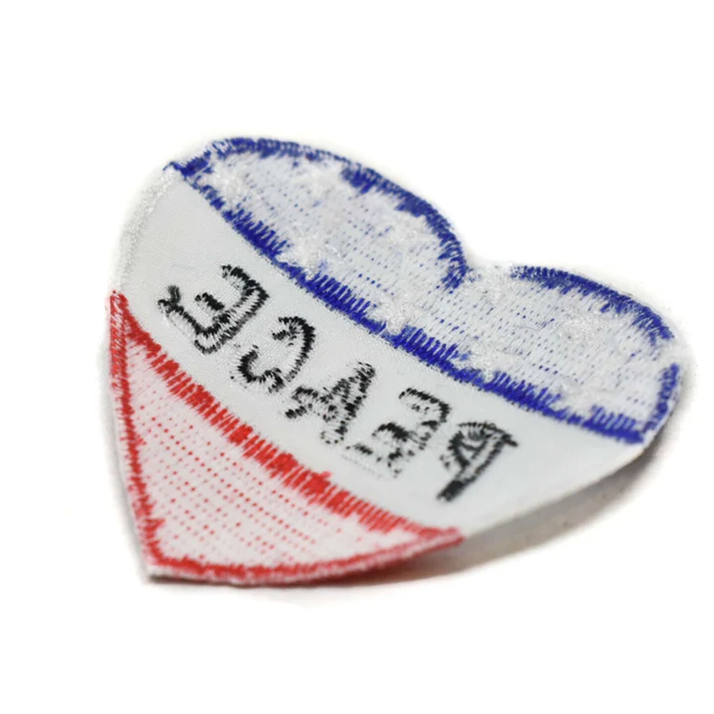 Heart Shaped Patriotic Peace Iron On Patch Applique for Clothing and Accessories