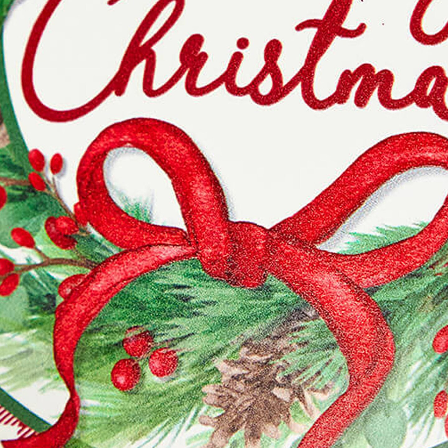 8" Metal "Merry Christmas" Sign with Wreath Rustic Holiday Wall or Door Décor