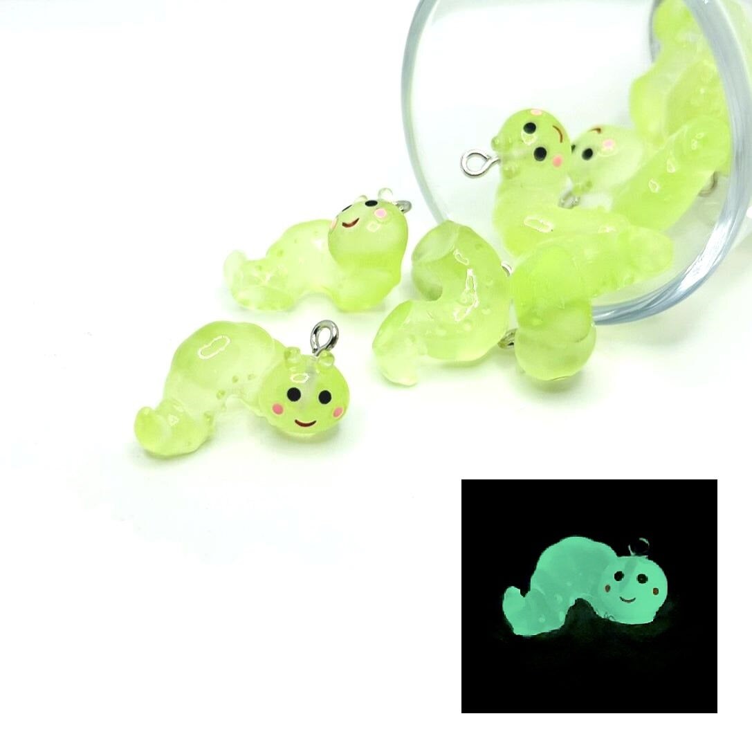 Glow Worm 3D Charms, 13x25mm