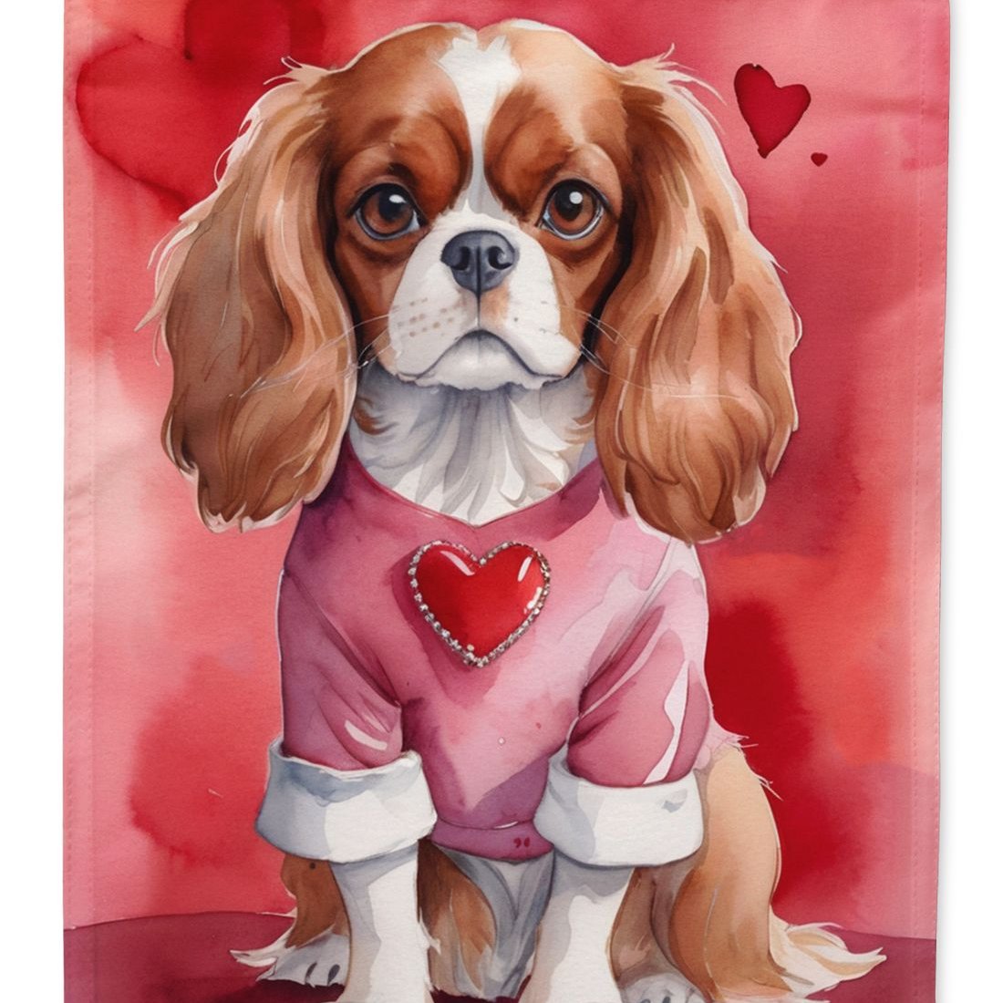 Edge Collections - 11.25" X 15.50" - Multicolor - Cavalier Spaniel My Valentine Decorative - 1 Piece