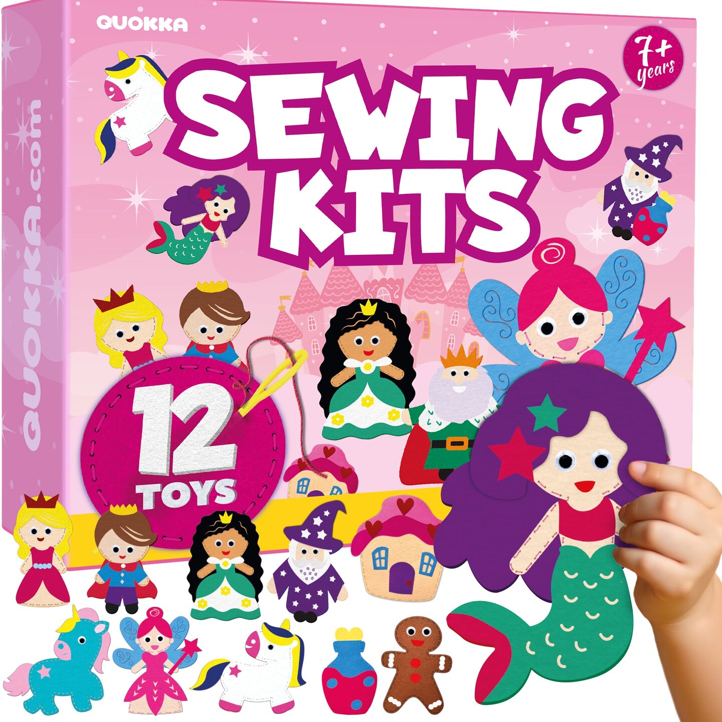 Quokka Kids Crafts Ages 7-8 - Fairy Tale Sewing Kit Basic - Arts Crafts for Kids Ages 6-8 Girls Boys