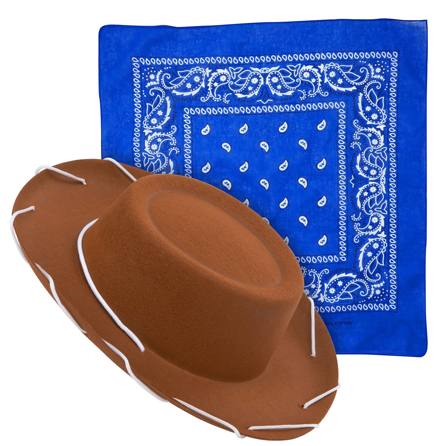 2 Piece Western Cowboy Hat and Bandana for Kids, Boys, Girls, Cowgirl Hat for Birthday Party and Halloween Costume Accessories