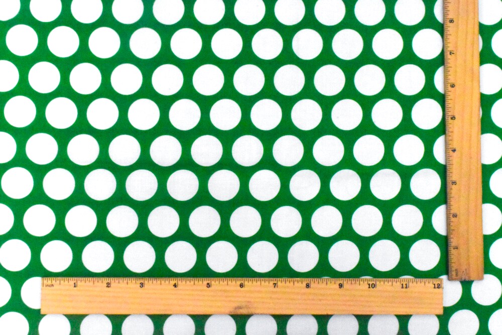 Kelly Green-Ivory Dot Printed Cotton Lawn Woven Fabric By the Yard