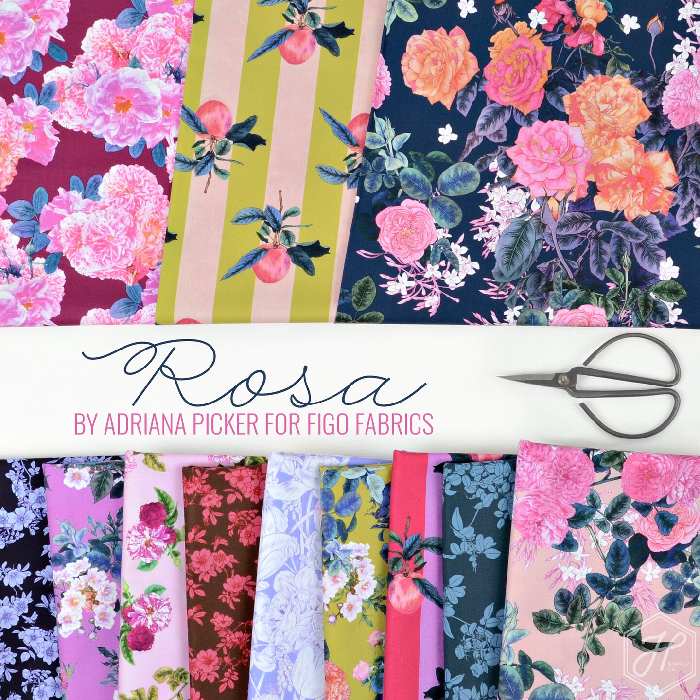 Rosa 10&#x22; Square Pack (Layer Cake) by  for Figo (TROSA42-10)