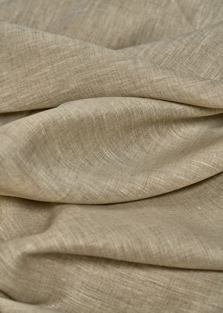 1 Yard Mixed Natural Pure Linen Fabric, Midweight Flat Weave Solid 60 Inches Wide for Apparel and Decor