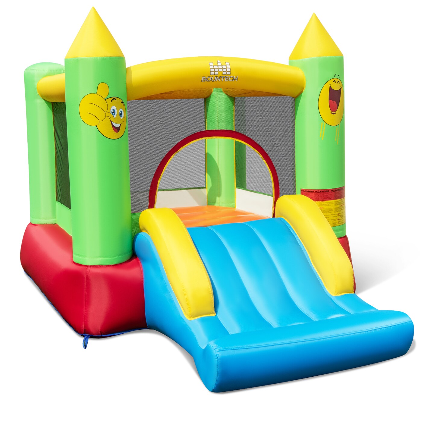 3-in-1 Inflatable Bounce House for Kids with Slide Jumping Area and Basketball Hoop for Indoor and Outdoor