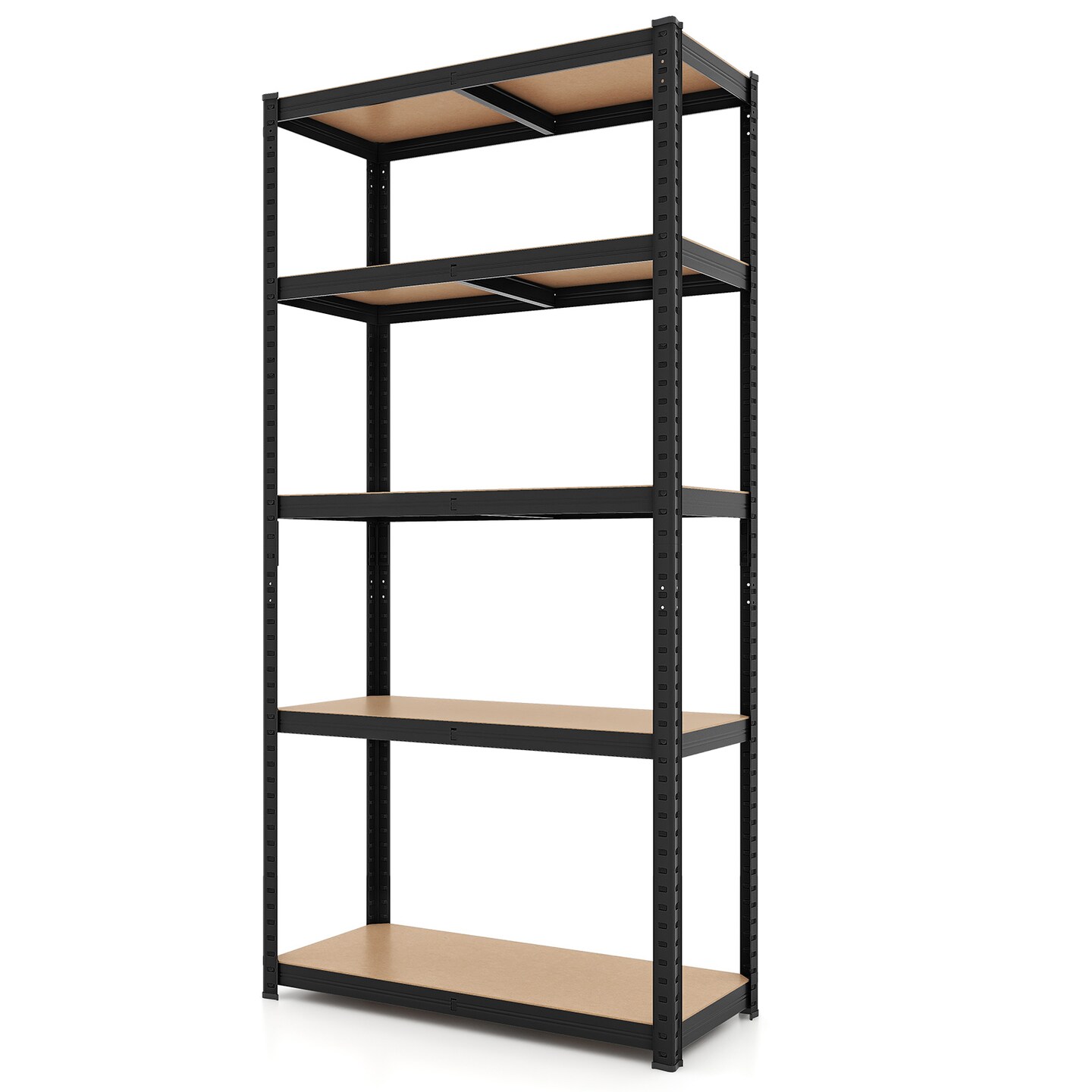 5-Tier Tall Freestanding Heavy Duty Metal Utility Rack with 5 Adjustable Shelves Suitable for Kitchens or Garage