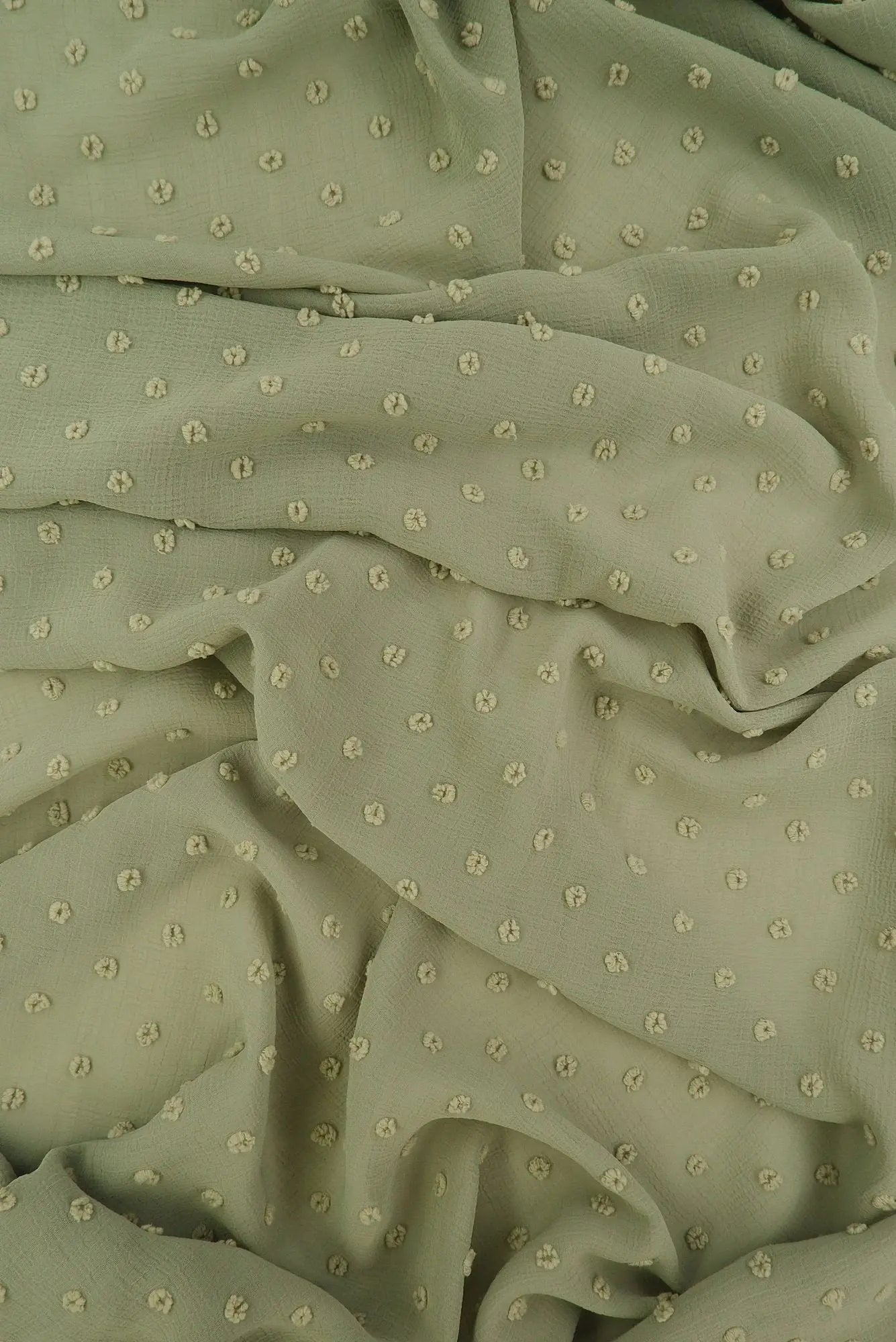 Sheer Waffle Swiss Dot Chiffon 1 Yard Soft Textured Woven Fabric, 59/60" Width