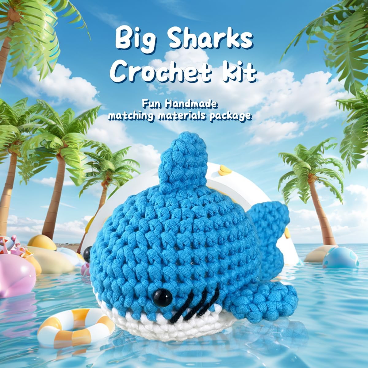 Shark Blue Beginner&#x27;s Crochet Kit