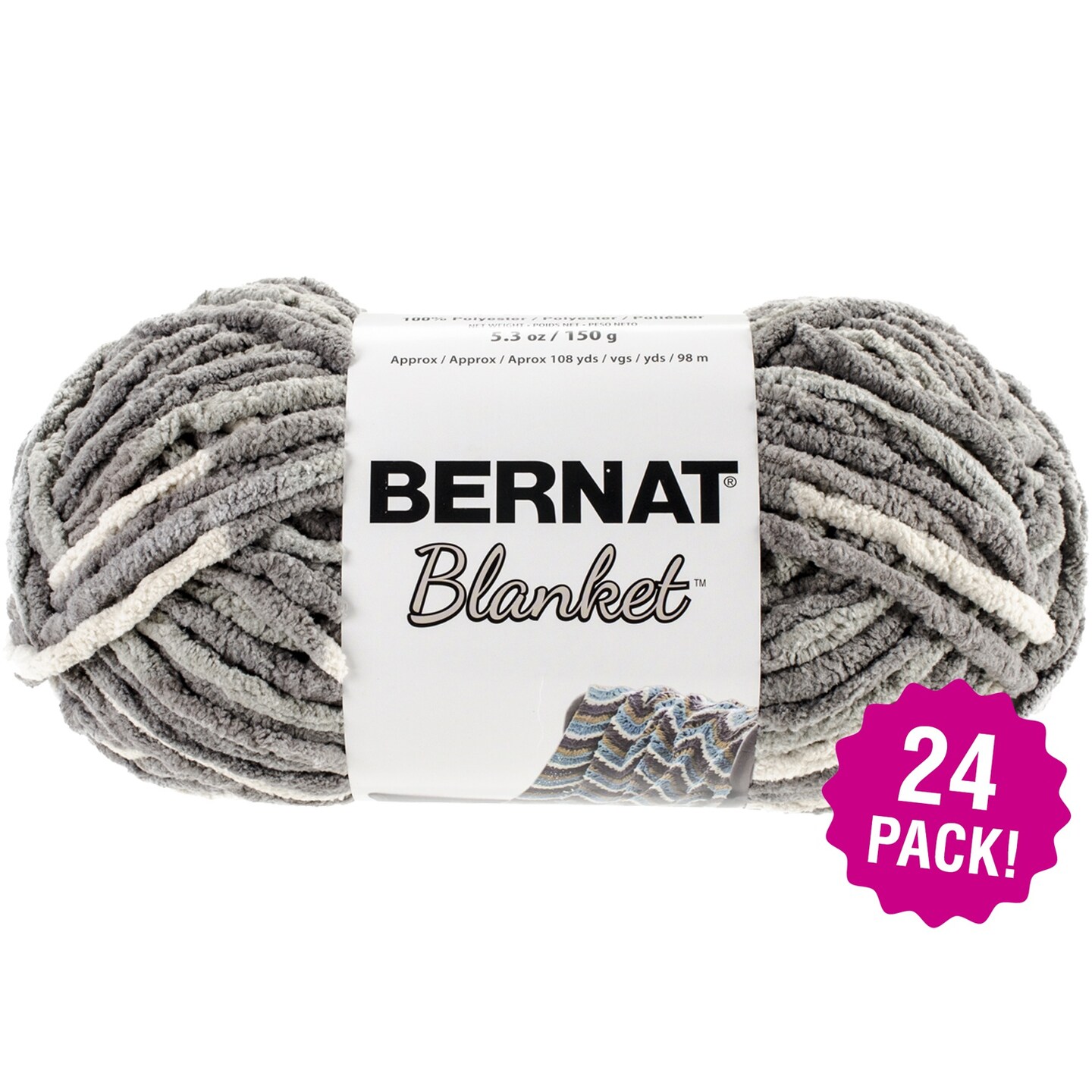 Multipack of 24 - Bernat Blanket Yarn-Silver Steel