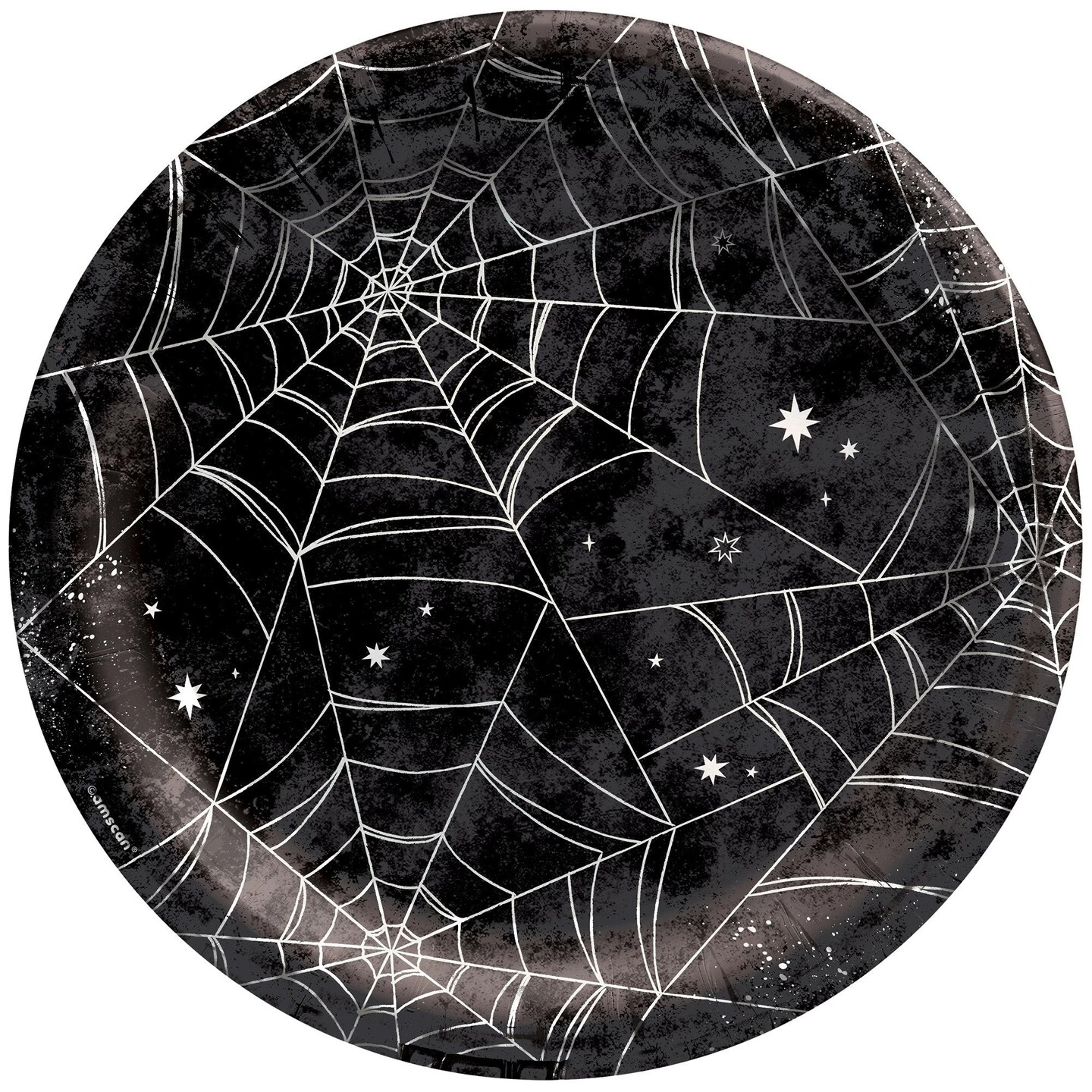 Spider Web Night Halloween 10&#x22; Round Paper Plates - 20ct