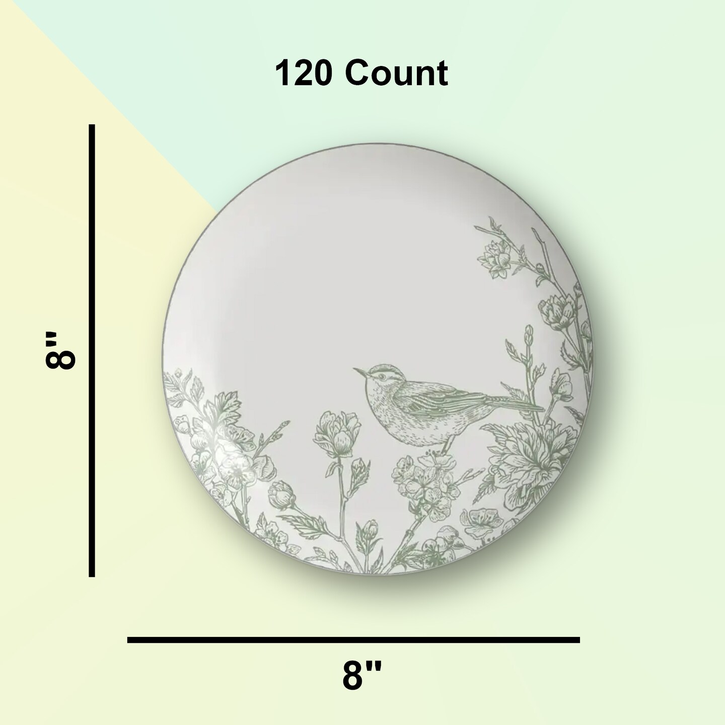 120 Count Earthtrends Yaffa Paper Plates for Party Catering Events Assorted Colors 8 Inch
