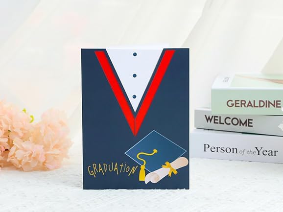 Graduation Pop Up Card – 3D Graduation Cap Greeting Card with Envelope & Blank Note – Handmade Congratulations Card for College, High School, or University – Gift for Him, Her, Class of 2025