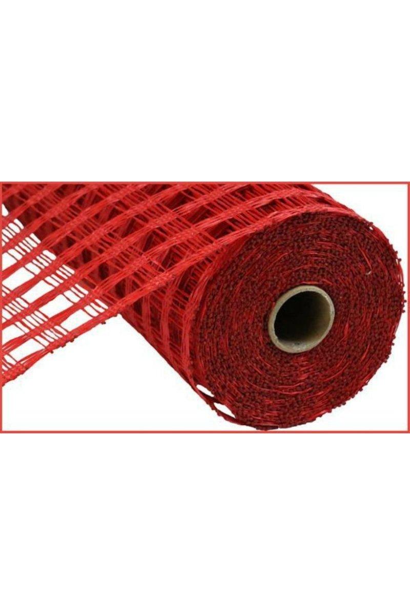 10&#x22; Poly Burlap Check Mesh Ribbon: Red