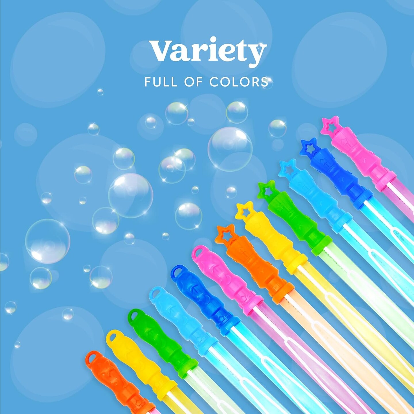 24 Pack 14&#x2019;&#x2019; Bubble Wands Assortment, 6 Colors Giant Bubble Wands Party Favors Kids Summer Toys Outdoor Play Toys Games Christmas Birthday Party