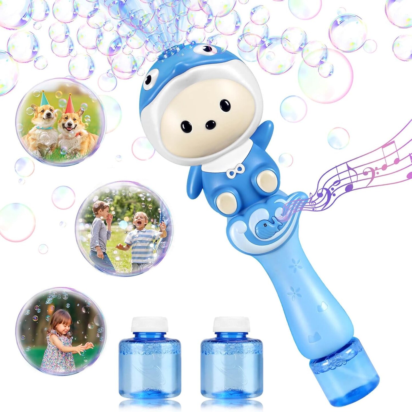 Bubble Toys Bubble Wands for Kids Light Up Bubbles Machine Blower Maker with Bubble Solution Outdoor Toy Gift