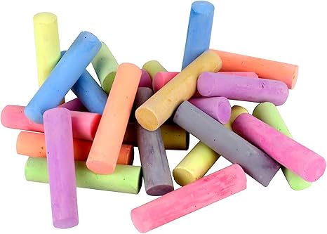 Non Toxic Sidewalk Chalk Bucket (24 Count) - Washable Colored Chalk Bulk Set for Kids and Toddlers Outdoor Games