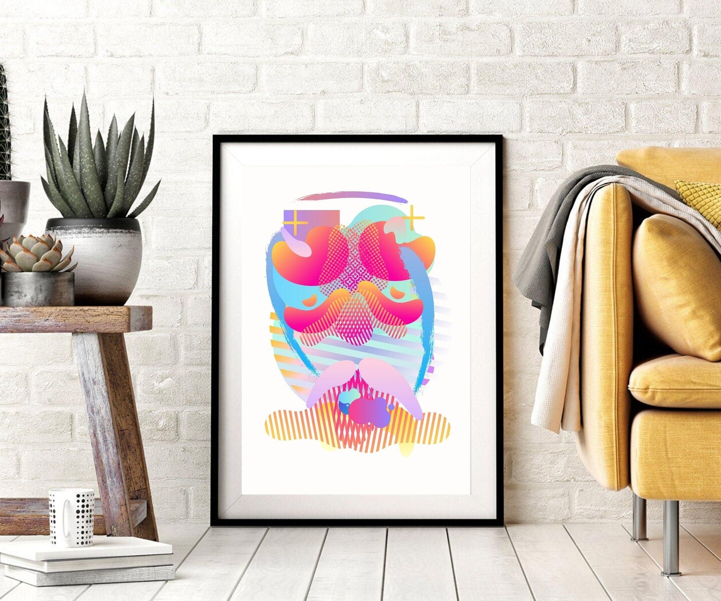 Abstract Artwork Color shapes Paint O Classic Framed Canvas Prints Framed art