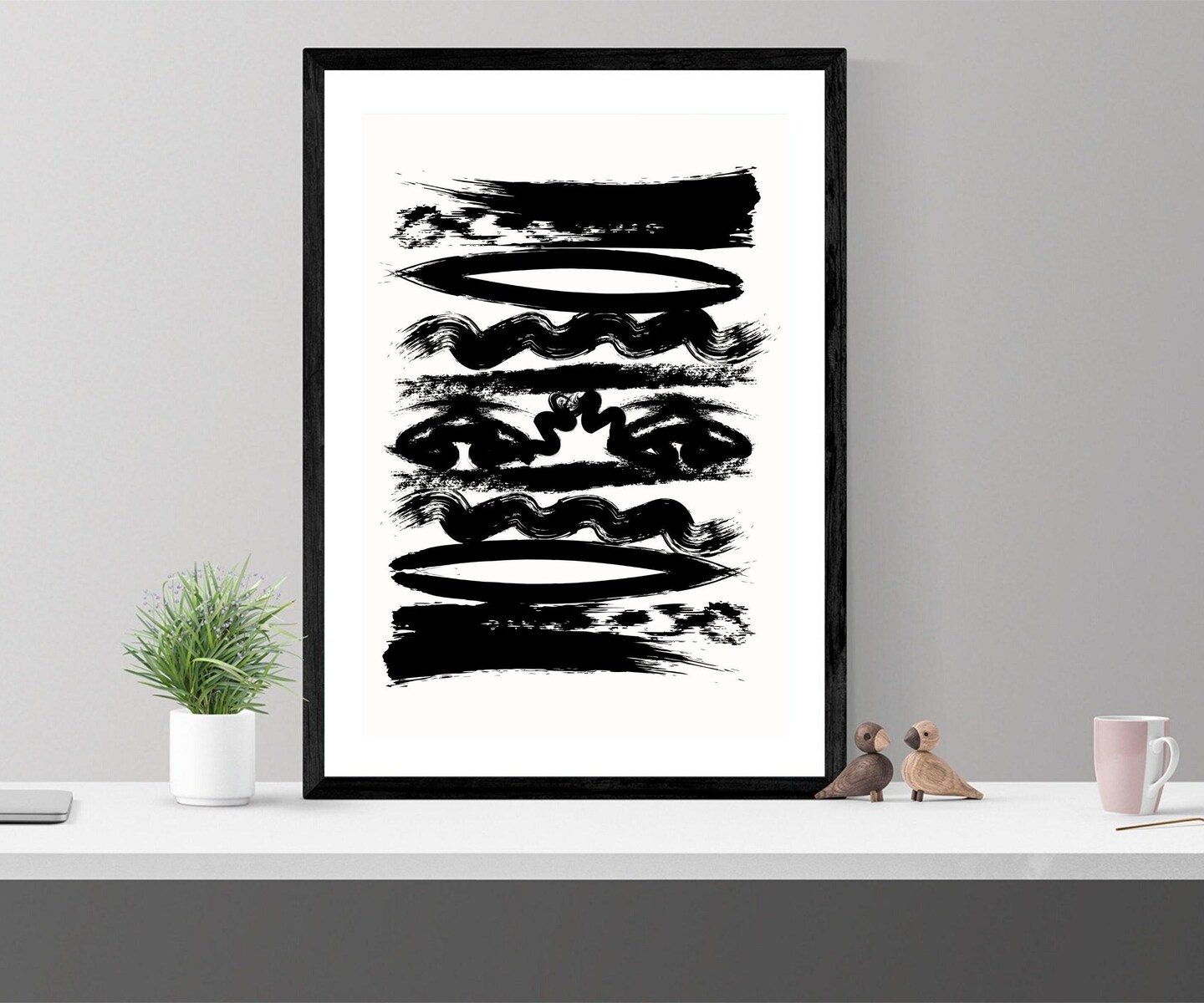 Abstract Artwork Black Paint N Classic Framed Canvas Prints Framed art