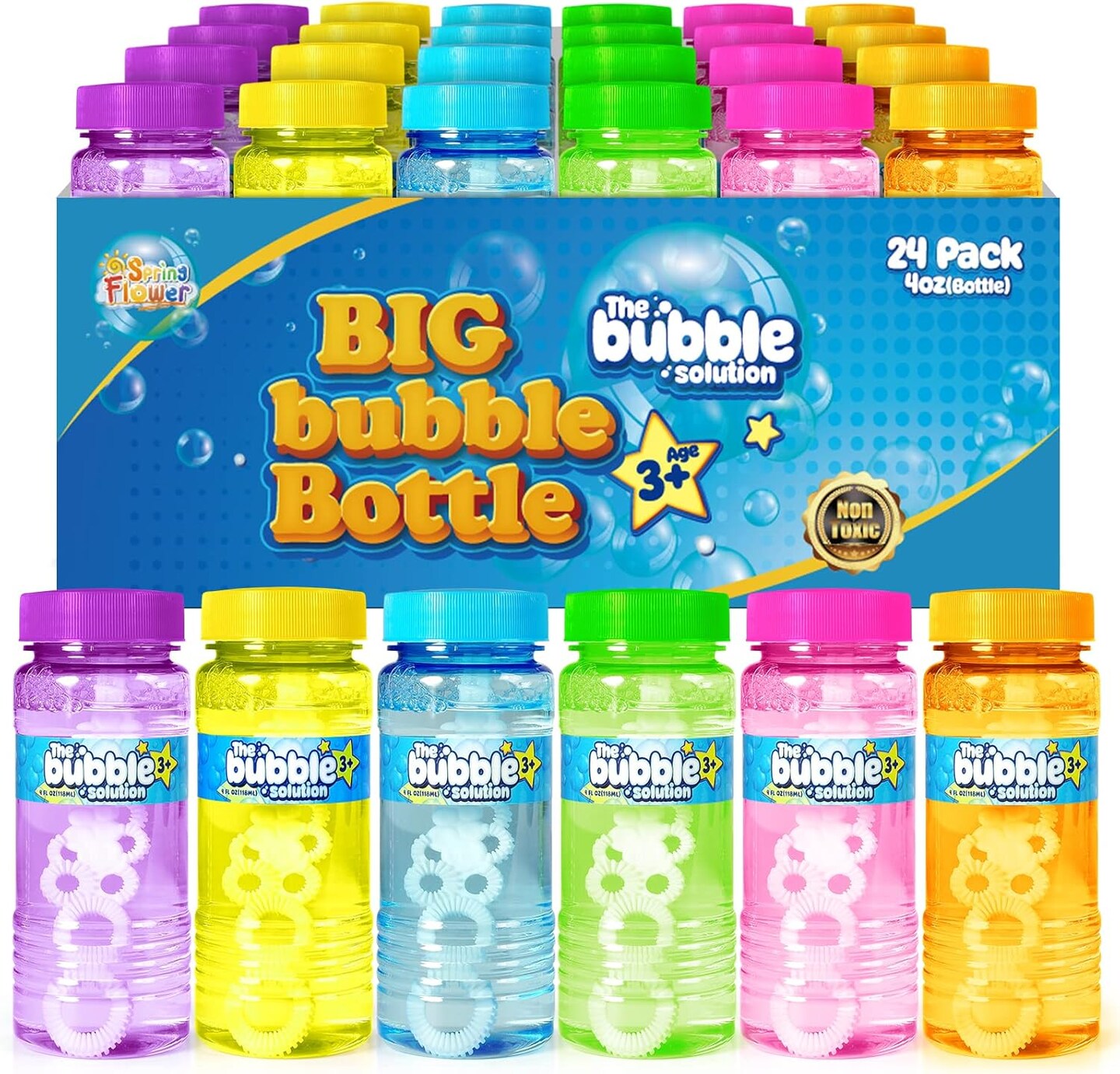24 Pcs Bubble Bottles with Wand,Bubbles Party Favors for Kids,Summer Toys, Blow Bubbles Solution Novelty Toy, Party Favors, Birthday Party Supplies, Outdoor & Indoor Activity