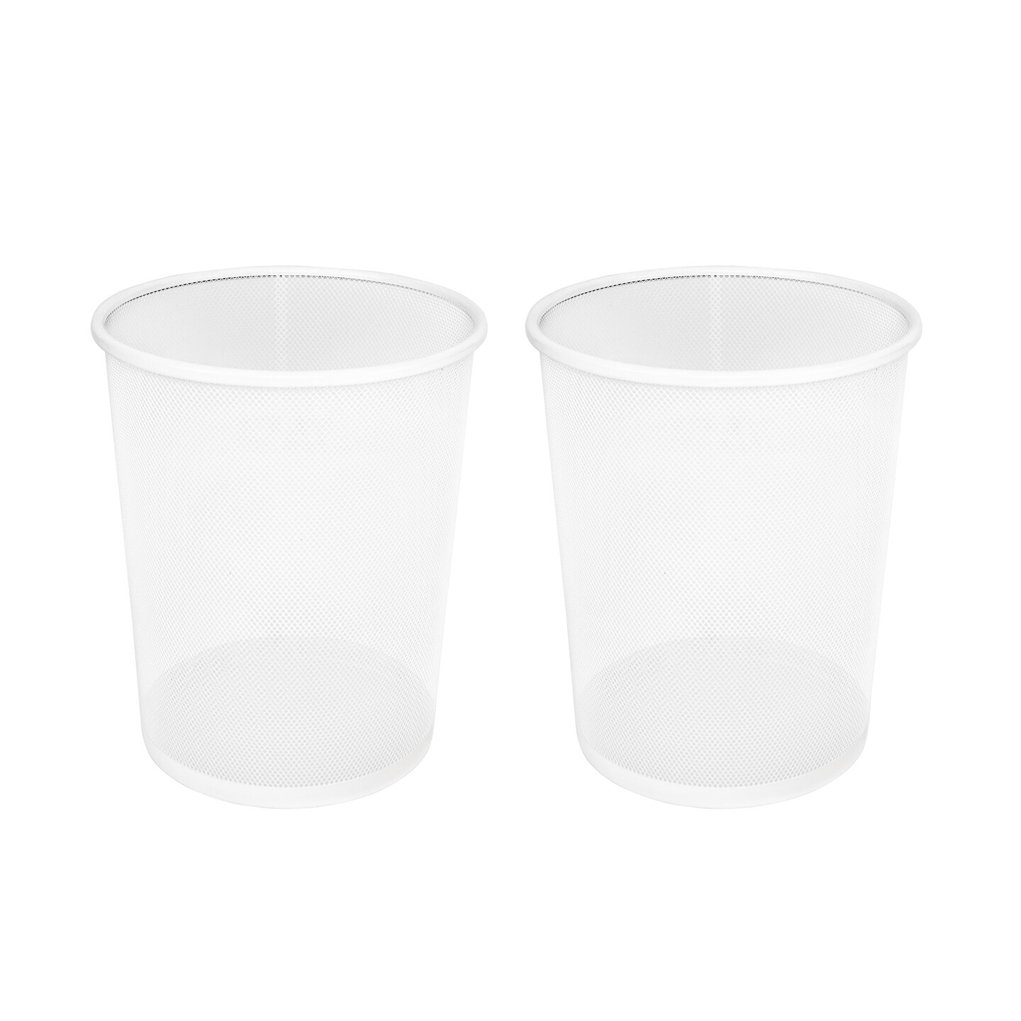 Seville Classics 6 Gal. Round Mesh Wastebasket Recycling Bin (2-Pack)