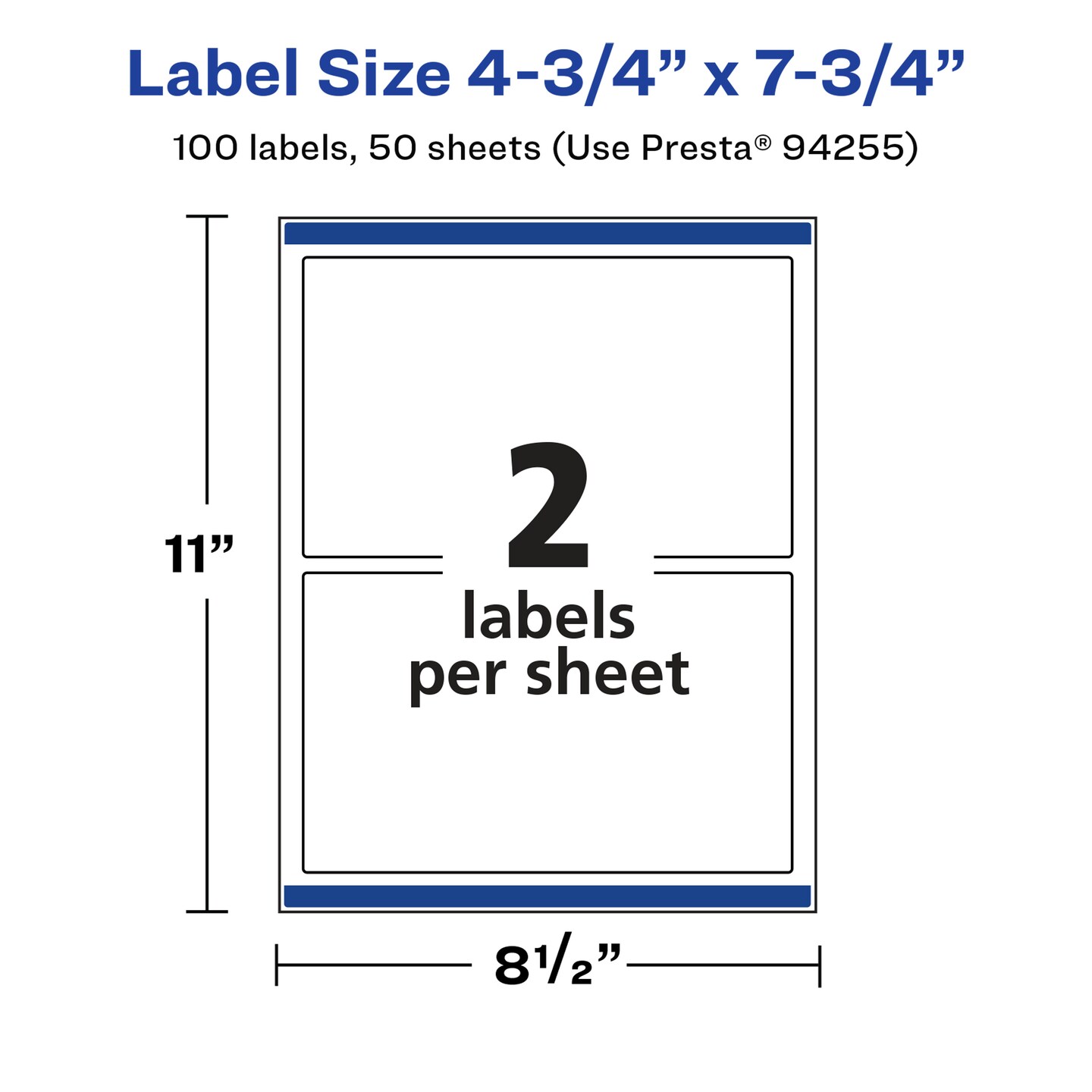 Avery Glossy White Rectangle Labels with Sure Feed, 4.75" x 7.75"