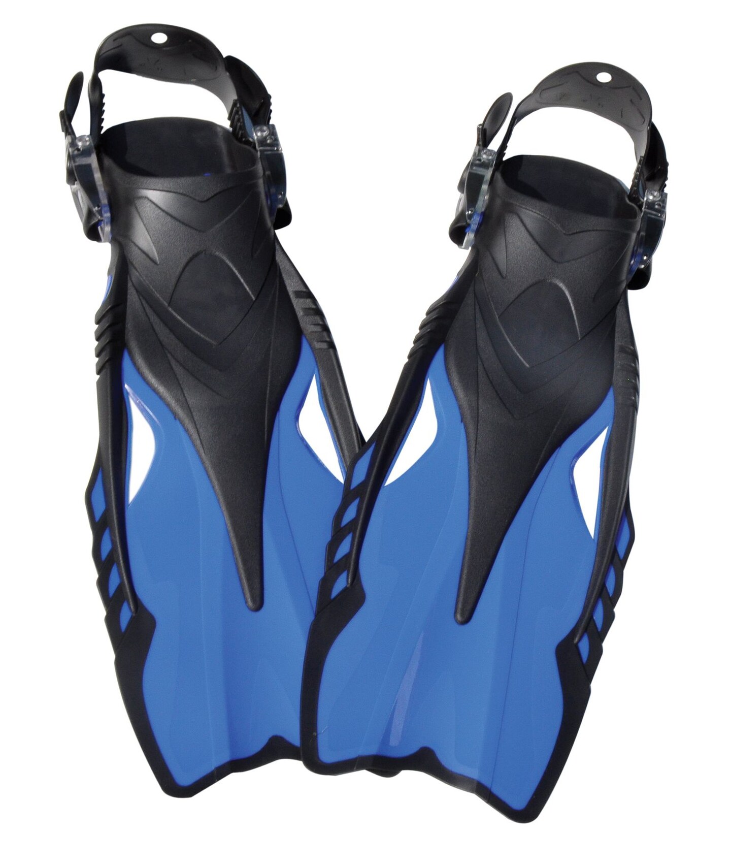 Swimline Adjustable Swimming Fins with Heel Strap - Size 7-8.5 - Blue and Black