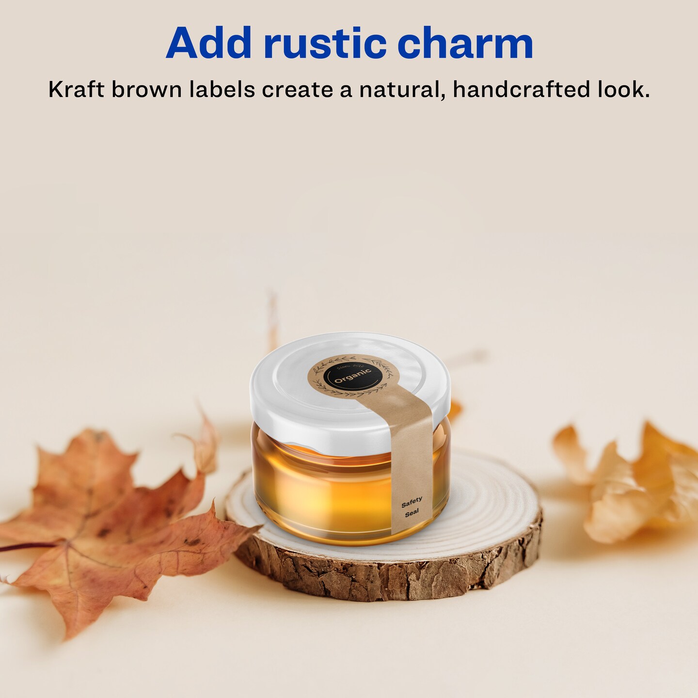 Avery Kraft Brown Lollipop Labels with Sure Feed, 1.5&#x22; x 4&#x22;