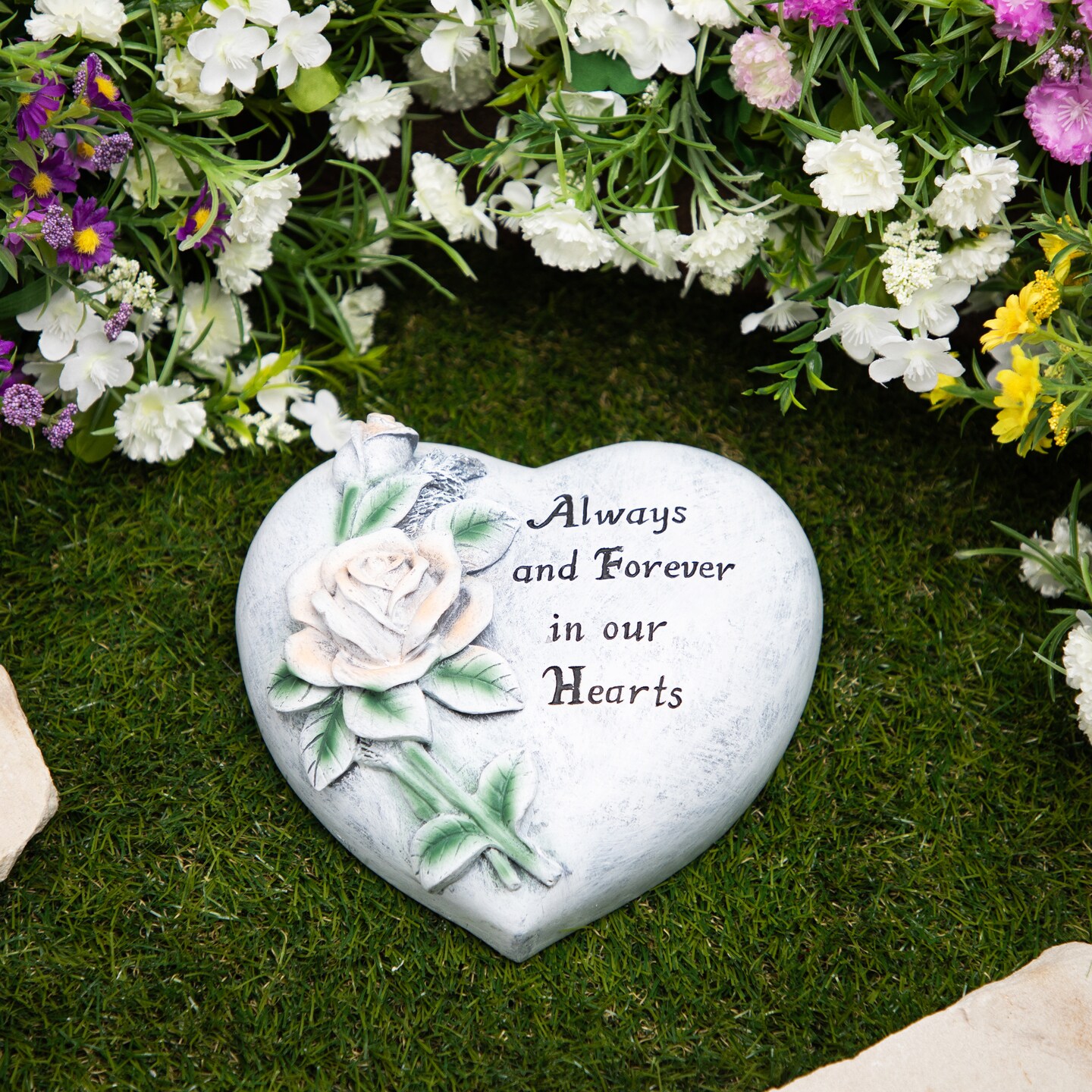 Northlight Always and Forever in Our Hearts Outdoor Memorial Garden Stone - 8&#x22;