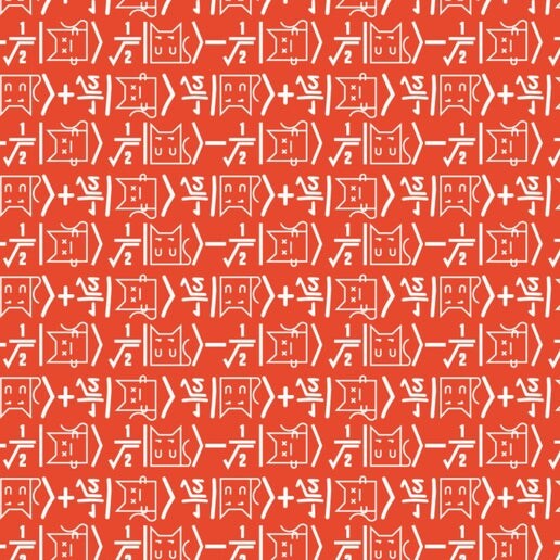 The Big Bang Theory Collection - Math Cat Red Licensed Cotton Fabric by the Yard