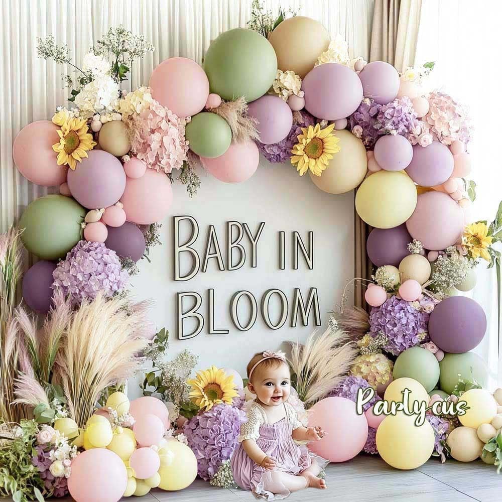 Purple Green Pink Balloon Arch (Pink Purple Green Yellow) 0.49 x 0.32 x 0.16 inches