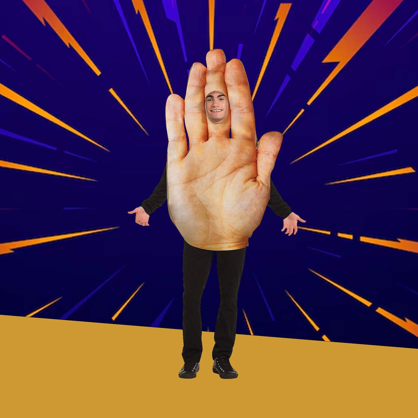 Funny Giant Hand Adult Costume for Halloween Parties Gags and Group Themes