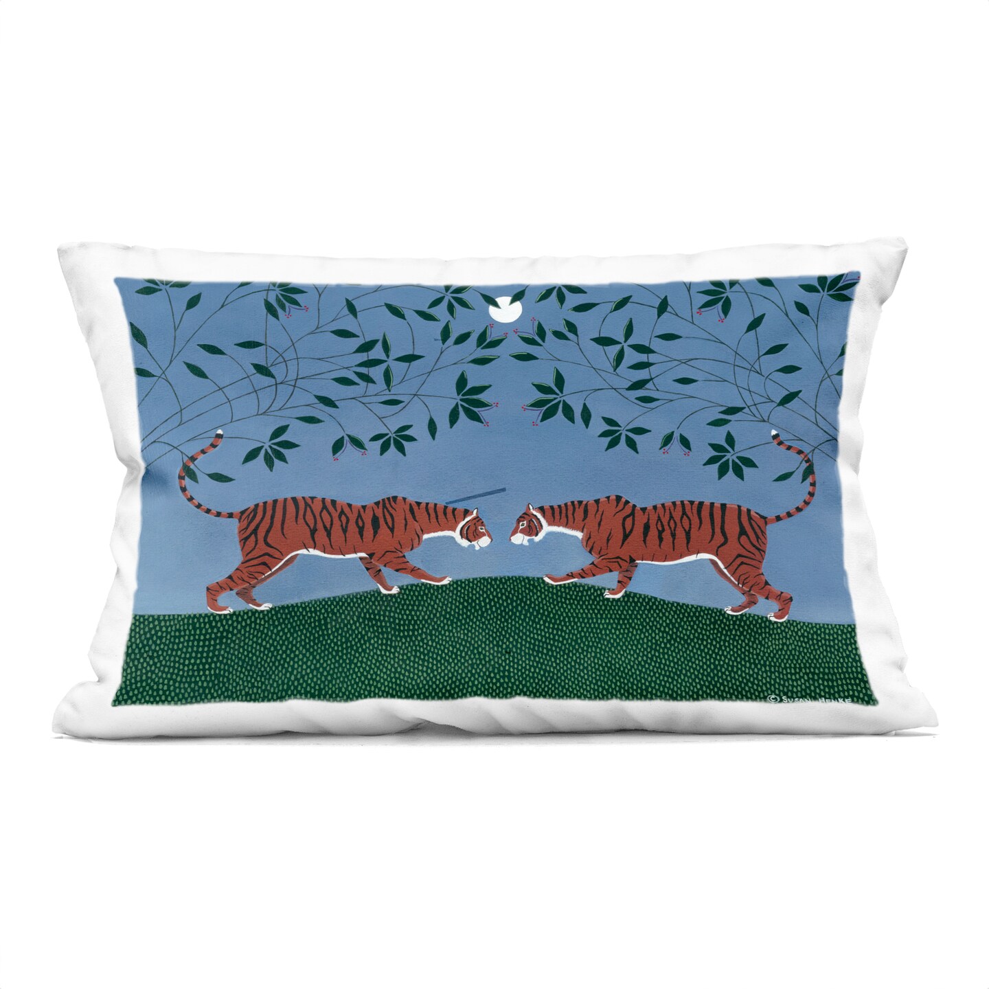 Stupell Industries Twilight Tigers Symmetry Indoor Pillow, 14 x 7 x 20