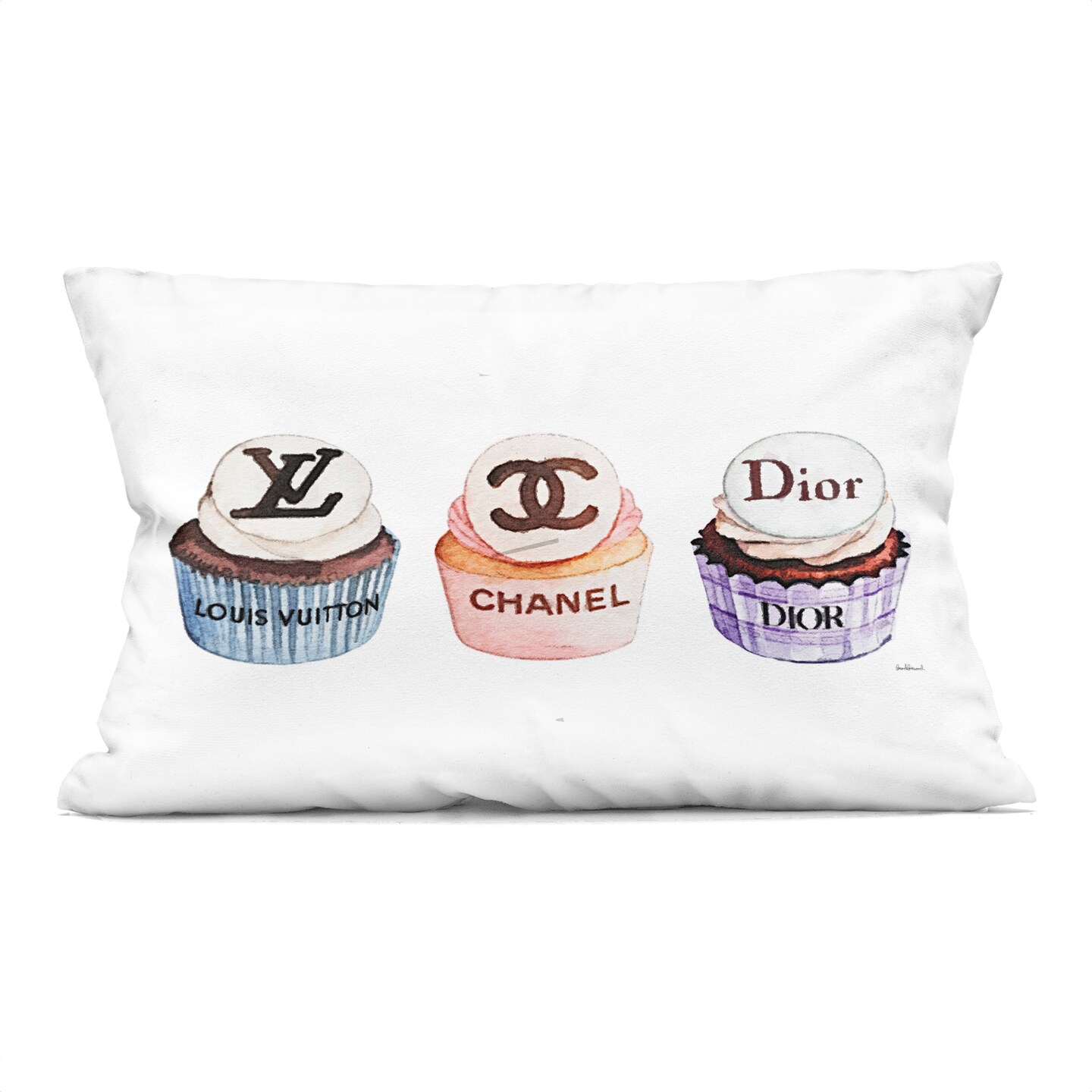 Stupell Industries Chic Fashion Cupcake Trio Decorative Printed Throw Pillow design by Amanda Greenwood, 14 x 7 x 20
