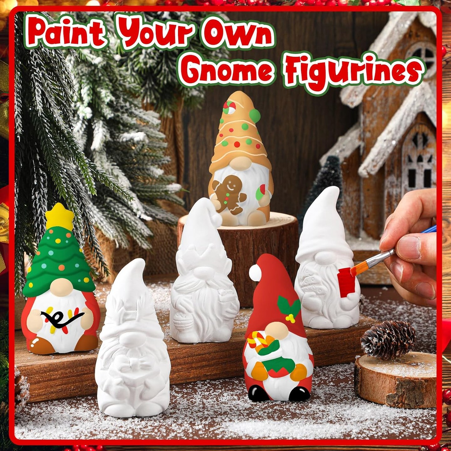 6 Sets Paint Your Own Fall Thanksgiving Winter Christmas Ceramic Statues Ready to Paint Ceramics