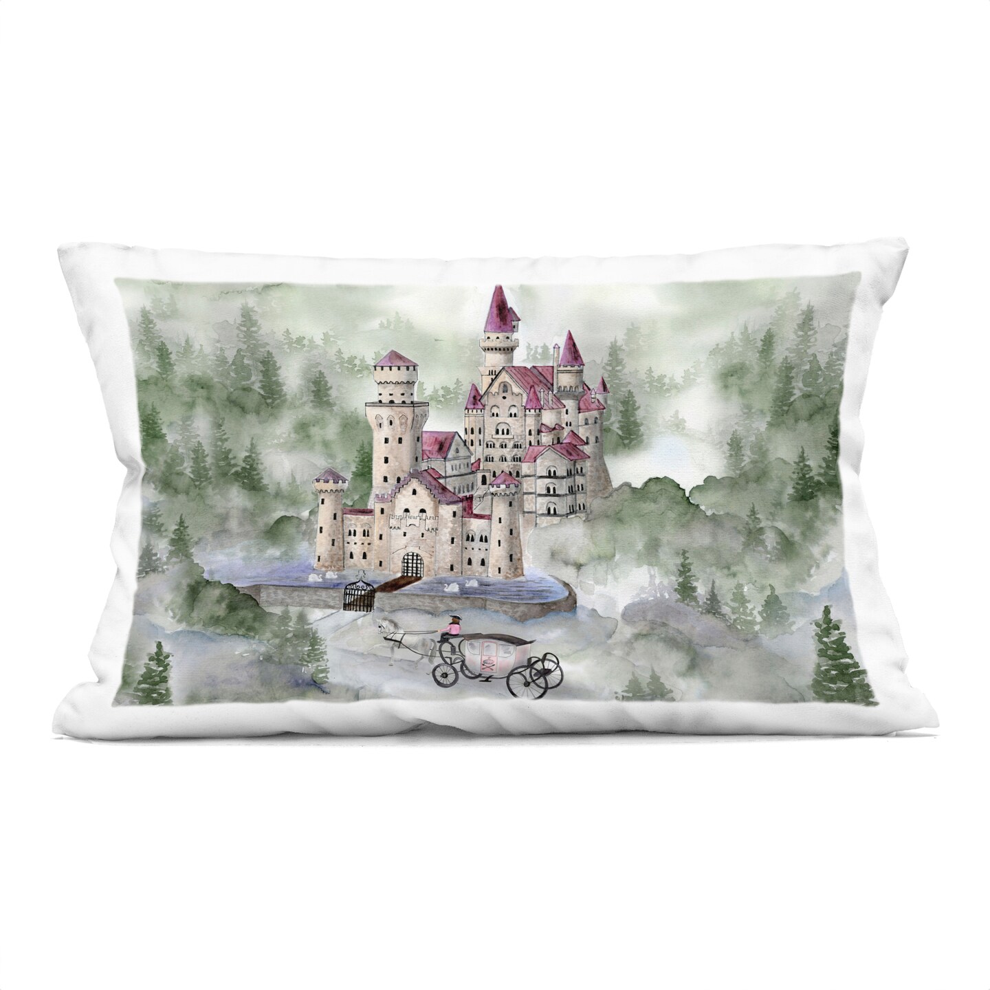 Stupell Industries Elegant Carriage to Castle Indoor Pillow, 14 x 7 x 20