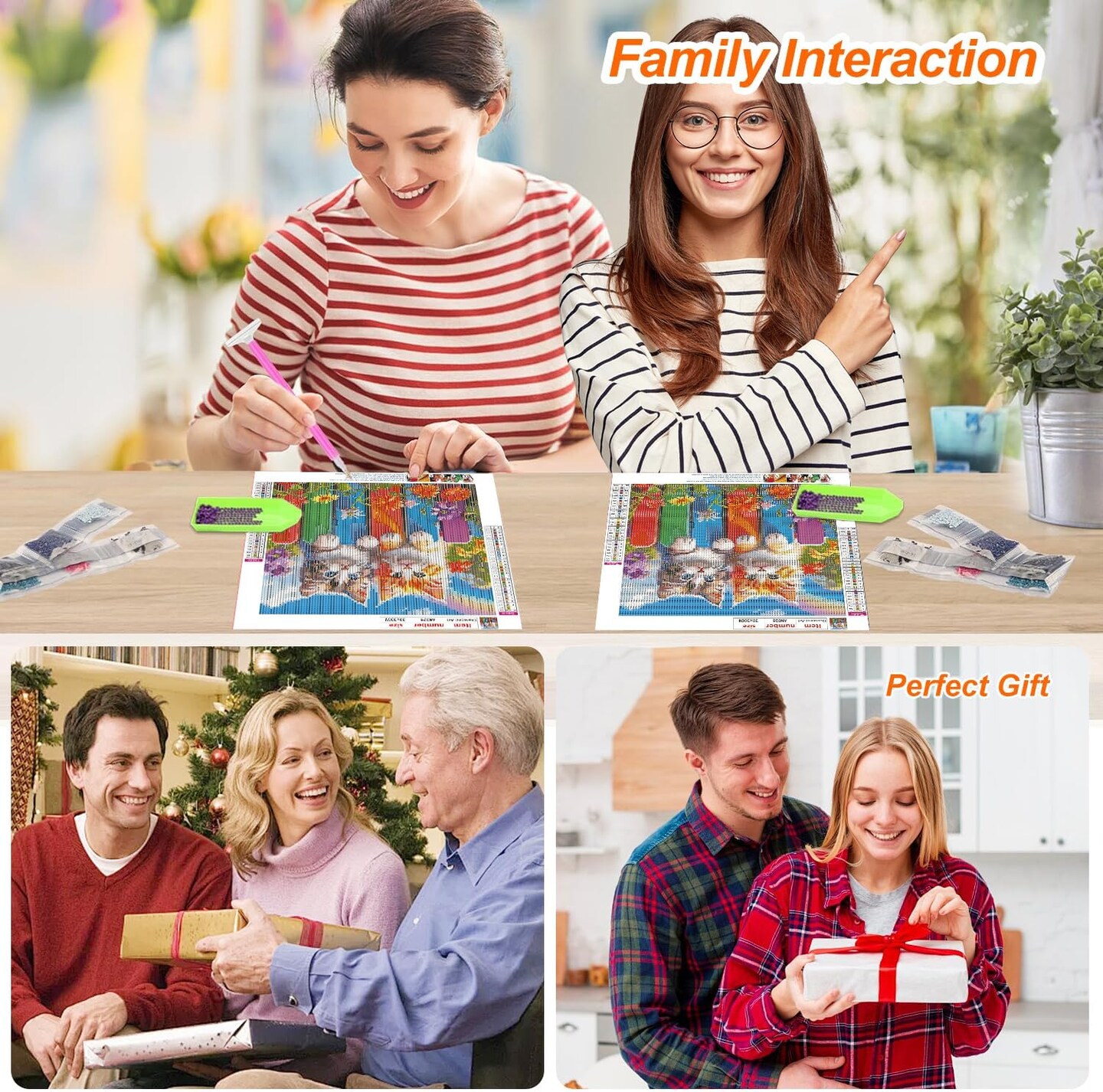 Cat 5D Diamond Painting Kit for Adults – Full Drill DIY Art, Beginner-Friendly 12x12 Inch Wall Décor & Gift