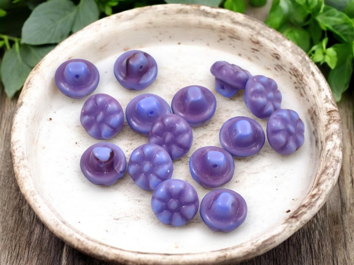 Blue Raspberry Sweet Button *15* 8x11mm Blue Raspberry Button Flower Beads | Michaels