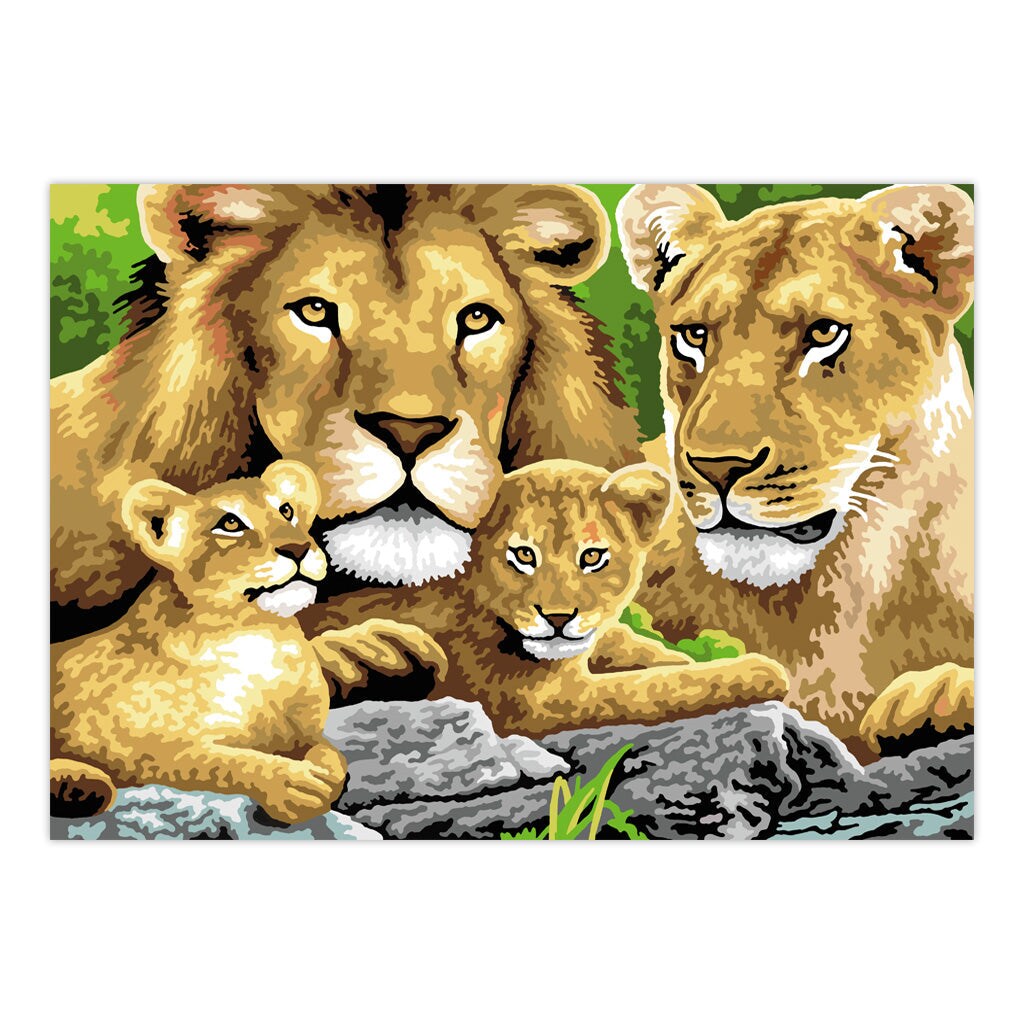 PJL4 | Painting by numbers&#x2122; 13pc 11.25&#x22; x 15.375&#x22; Pride of Lions Painting Project