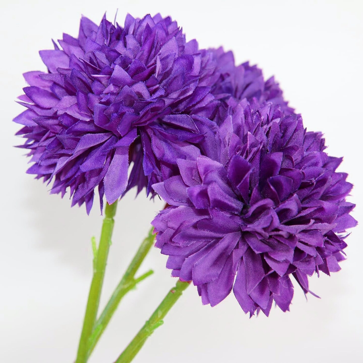 12 Pcs Artificial Flowers Purple Faux Ball Chrysanthemum Bouquet Flowers Wedding Bouquet for Home Garden Party Wedding Decoration