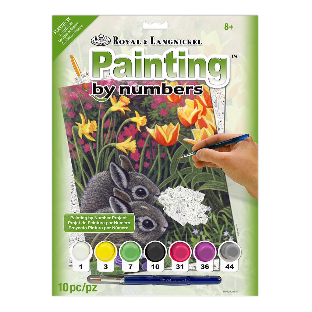 PJS78 | Painting by numbers™ 10pc 8.75" x 11.375" Spring Bunnies Painting Project