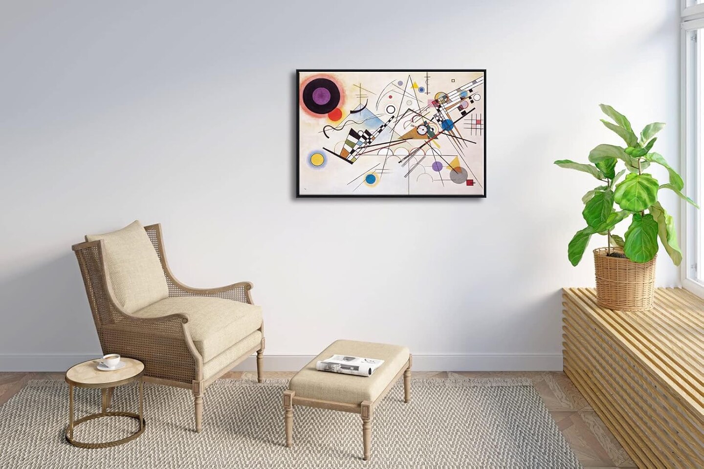 Large Framed Canvas Wall Art Wassily Kandinsky Composition VIII Picture Print of Famous Paintings Abstract Canvas Prints for Living Room Home Decor Wall Decorations