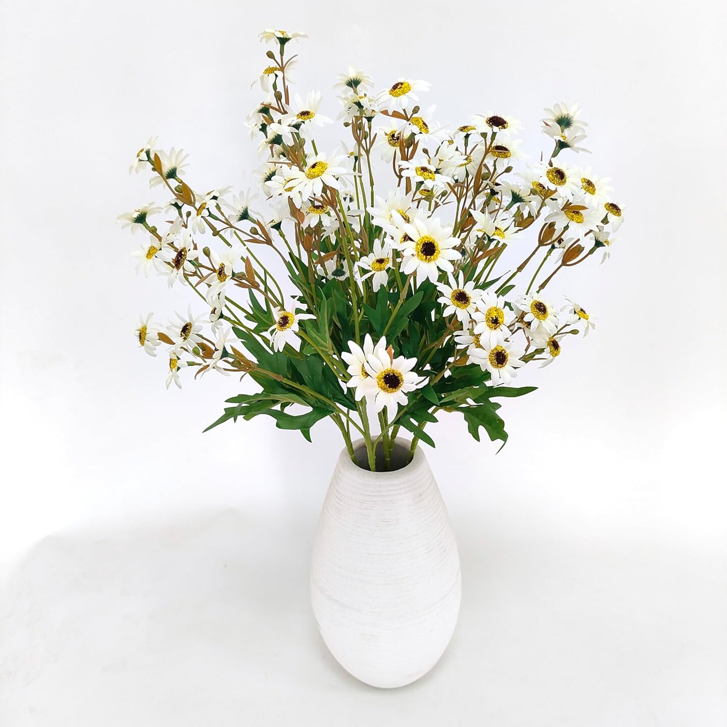 Summer White Daisy Artificial Flowers forTabletop Decor , Artificial White Daisies,6 Bouquets Fake Daisies Flowers,Faux Daisies for Home Table Centerpieces Arrangement Decoration (6, White)