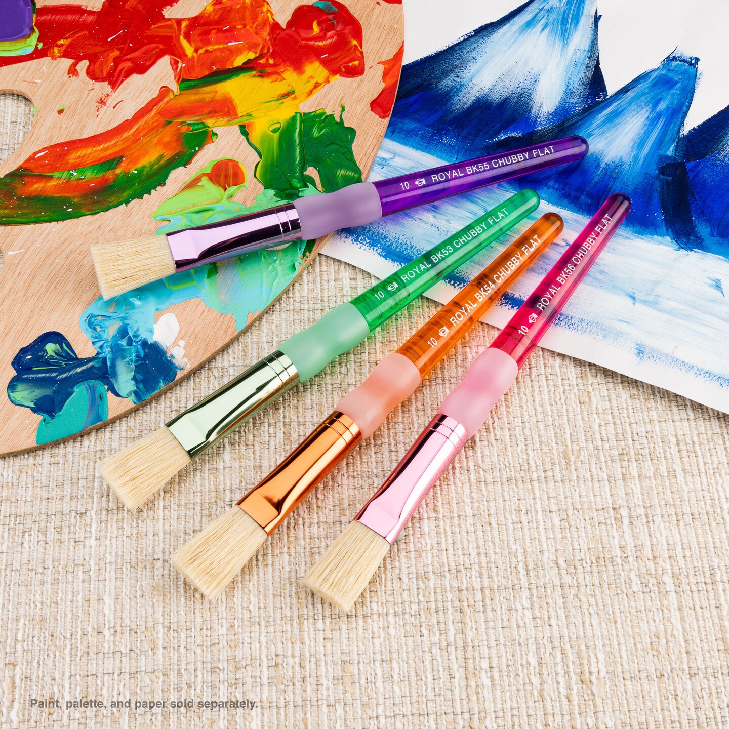 BK674 | Big Kid's Choice™ Lil' Grippers™ 4pc Bristle Chubby Flat Brush Set