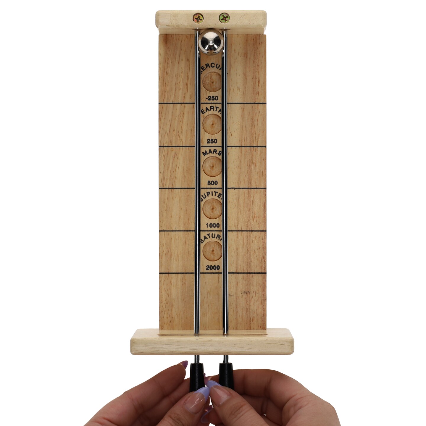 WE Games Mini Shoot The Moon - a Classic 1940's Nostalgia Game - Solid Natural Wood - 9 inch travel version