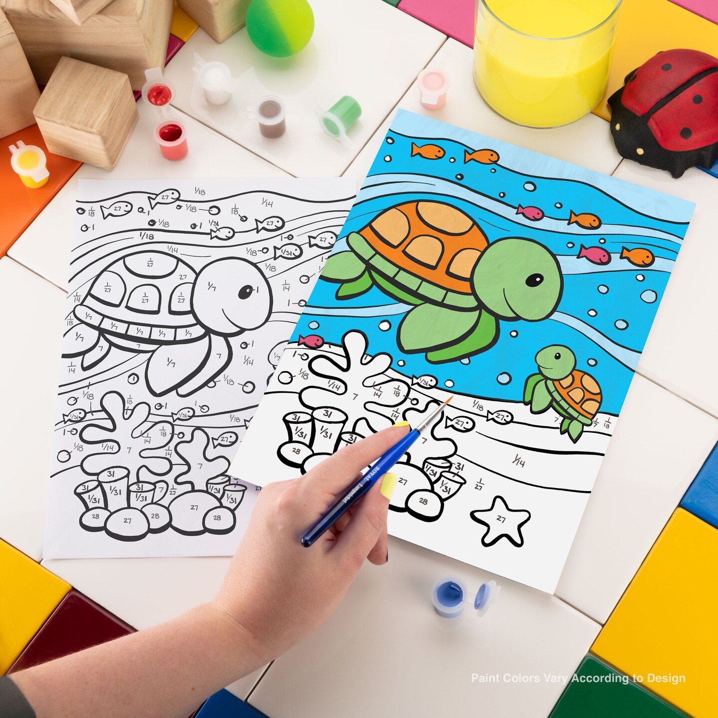 MFP21 | Painting by numbers™ Children's 10pc 8.75" x 11.75" Sea Turtles Painting Project
