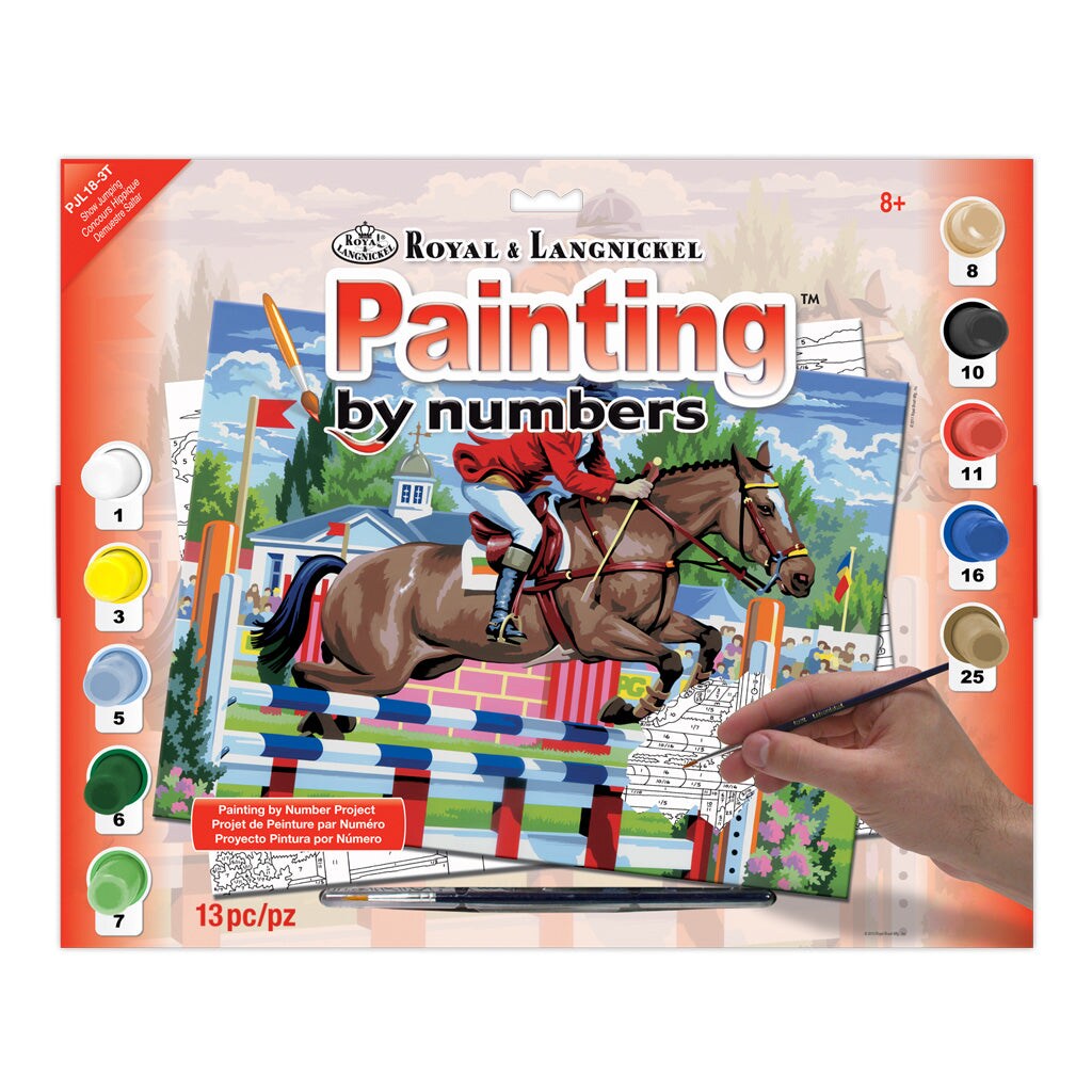 PJL18 | Painting by numbers&#x2122; 13pc 11.25&#x22; x 15.375&#x22; Show Jumping Painting Project