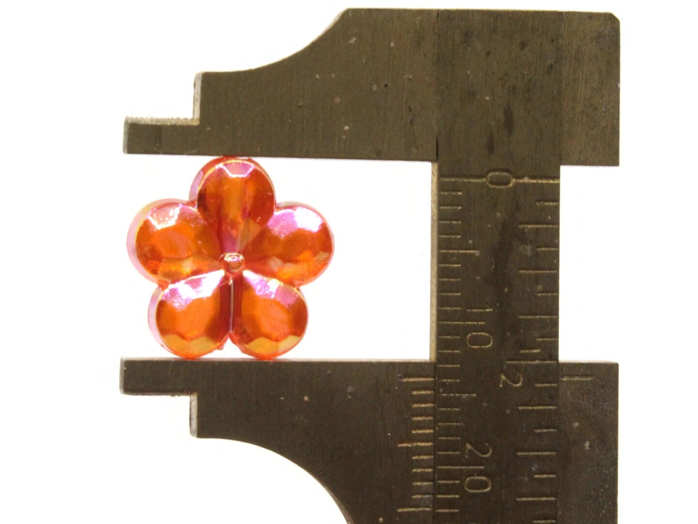 40 14mm Assorted Color Clear Flower Plastic Coin Beads