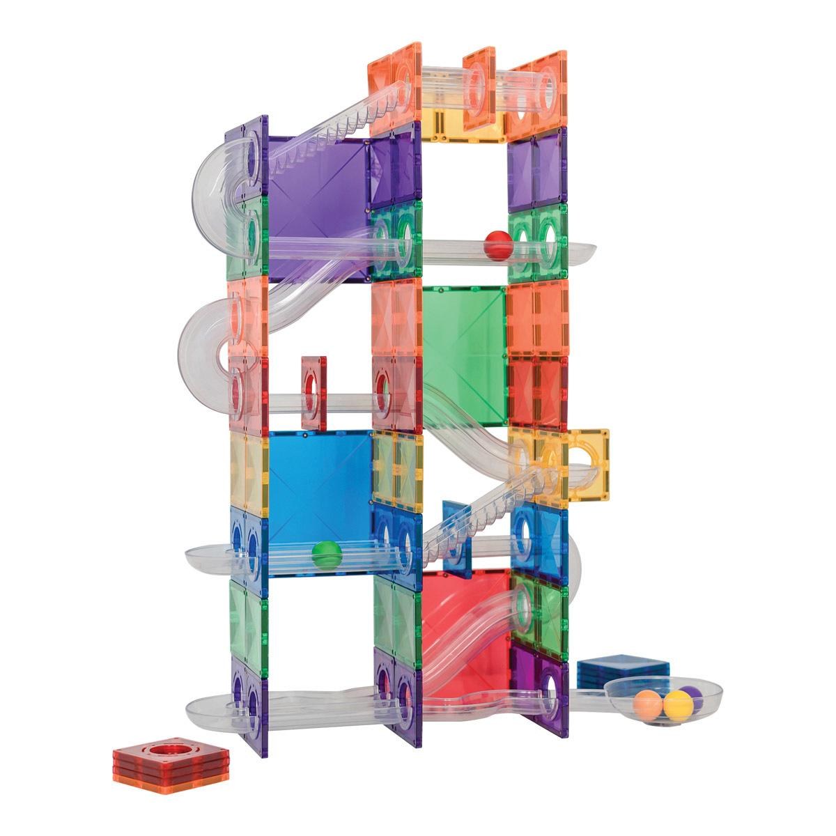 Connetix Rainbow Magnetic Tiles Ball Run - 134 Pieces
